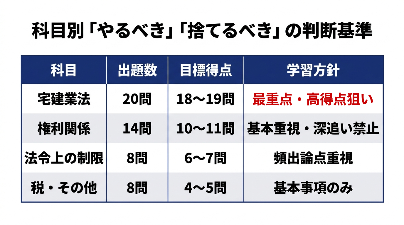 科目別「やるべき」「捨てるべき」の判断基準